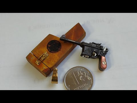 Miniature Silver Mauser C.96,  just 35mm long