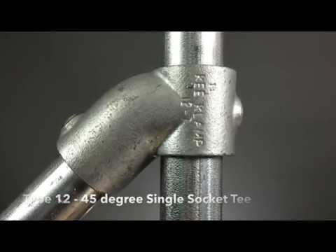 Type 12 45 degree Single Socket Tee Kee Klamp