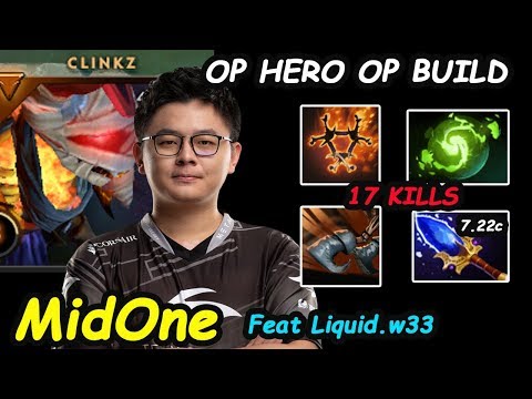 MidOne - [Clinkz] MIDLANE Aghanim Scepter Build INSANE DAMAGE Feat w33 Dota 2 7.22 pro gameplay