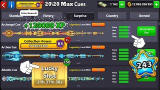 8 ball pool Upgrade 20 Legendary Cue To Level Max 😱 120K XP