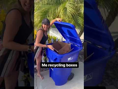 How I recycle Amazon boxes vs. My Husband 📦 #thisishowwedoit #funnyshorts