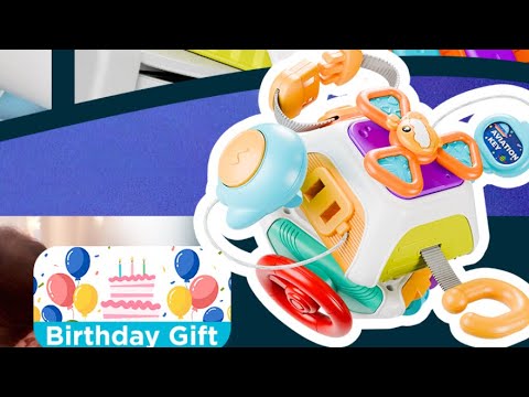 Baby Busy Board Cube Montessori Sensory Toys Toddler Infant Carseat Plane Travel Toy - iPlay, iLearn