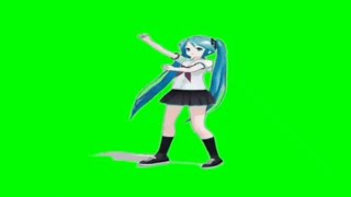 anime girl dance green screen