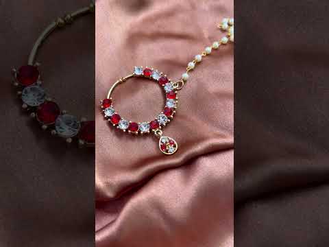 Red color nose nath (nth329red)