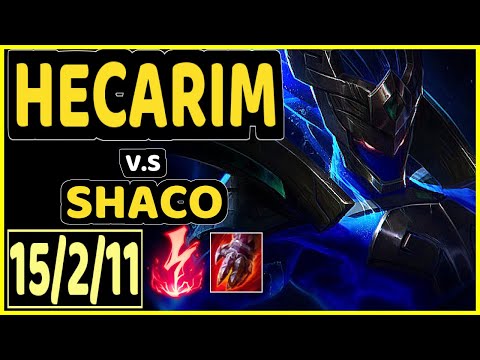 ZUAO (HECARIM) vs SHACO - 15/2/11 KDA JUNGLE CHALLENGER GAMEPLAY - BR