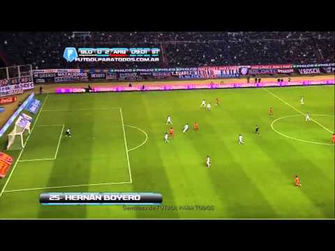 Gol de Boyero. San Lorenzo 0 Argentinos 2. Fecha 3. Torneo Inicial 2013