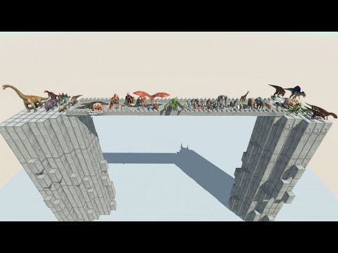 2 vs 2 ALL UNITS COMPETITION on Narrow Bridge Animal Revolt Battle Simulator