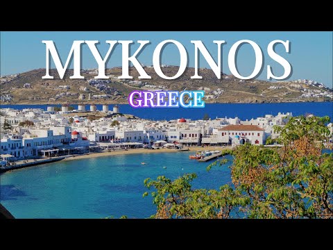 Mykonos Island Aerials 4K - Relaxing Landscape Movie - Soothing Zither Music