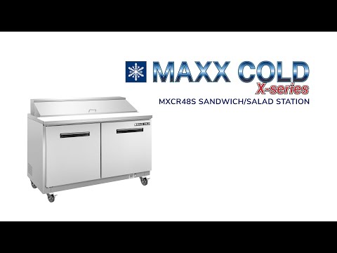 Maxx Cold MXCR48SHC 48" Refrigerated Sandwich/Salad Prep Table w/ 2 Doors, 12 cu. ft.  7 image