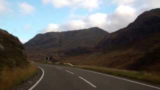 Autumn Short Drive East Through Glencoe Scottish Highlands Scotland