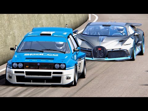 Bugatti Divo vs Lancia Delta Hill Climb - Trento Bondone