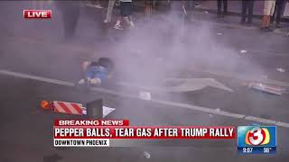 Phoenix Anti-Trump Protestor Getting Pepper Balled In the Nutsack