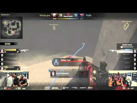 Maikelele 1v2 ninja defuse - FaZe vs Virtus.pro CS:GO IEM Katowice 2016