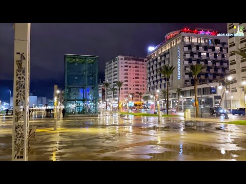 جولة في مدينة طنجة ليلة رأس السنة.. شاهد أجواء الشتاء في المدينة 🌧️🇲🇦