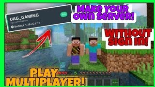 Make Your Own Free Minecraft Server!Play Multiplayer Without Sign In ! Minecraft PE/Bedrock Edition!
