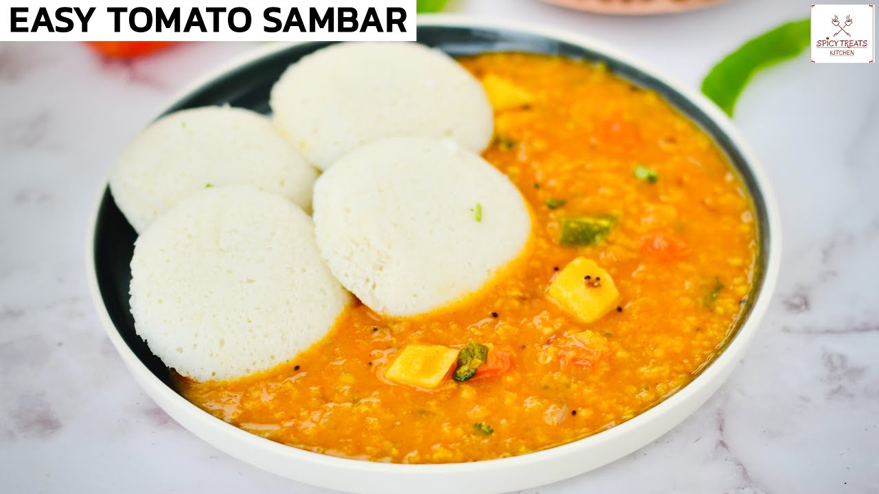 Easy Tomato Tiffin Sambar / InstantPot Tiffin Sambar / Pressure Cooker Thakkali Sambar Recipe