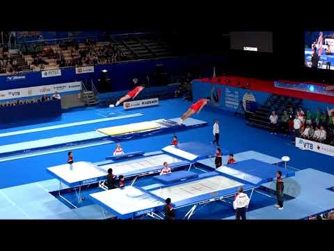 Russian Federation 2 (RUS) M - 2019 Trampoline Worlds, Tokyo (JPN) - Qualification Synchro R1