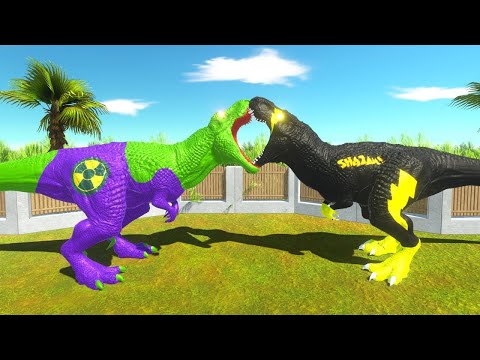 HULK T-REX vs DARK T-REX OASIS DEATH RUN - Animal Revolt Battle Simulator