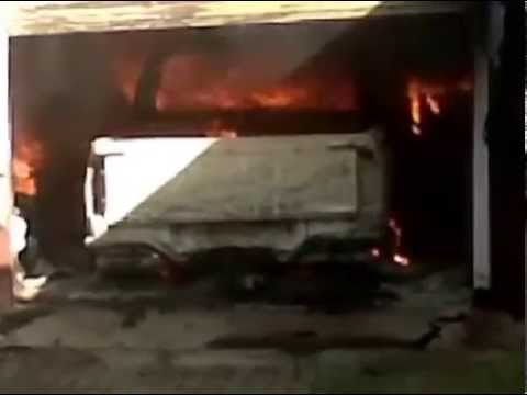 Garage on fire