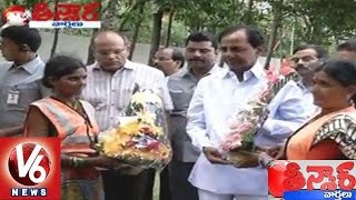 KCR Announces Double Bed Room Flats for GHMC Workers l Oppositions Protest - Teenmaar News