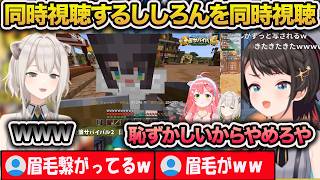 眉毛が繋がるスバルの切り抜きを同時視聴するししろんを同時視聴するスバルｗ【大空スバル/獅白ぼたん/ホロライブ/切り抜き】