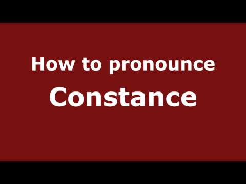 How to pronounce Constance