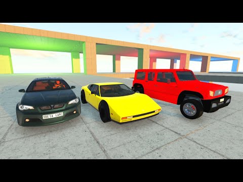 Highspeed Crate Staircase Jumps Down #3 BeamNG.drive 9beta Gameplay | Cars, Truck and Bus Gameplay