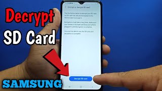 How to decrypt sd card on Samsung Galaxy A02 | Samsung Security Settings