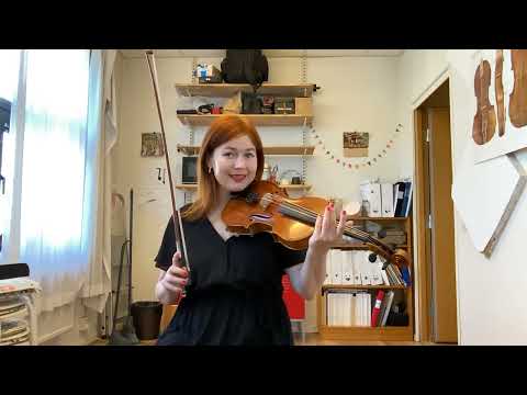 Lär dig spela med 1:a fingret på fiol och sången "Tomtarna i skogen".