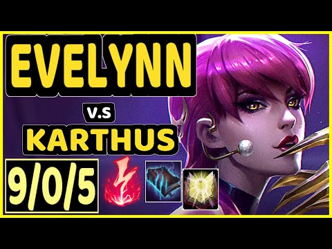 AGURIN (EVELYNN) vs KARTHUS - 9/0/5 KDA JUNGLE CHALLENGER GAMEPLAY - EUW