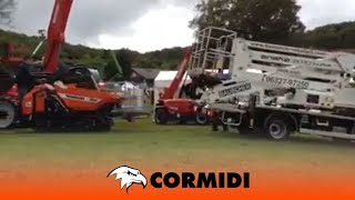 CMF dumper towing aerial platform on Truck
