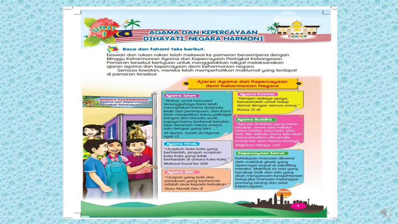 UNIT 1 : AGAMA DAN KEPERCAYAAN DIHAYATI , NEGARA HARMONI