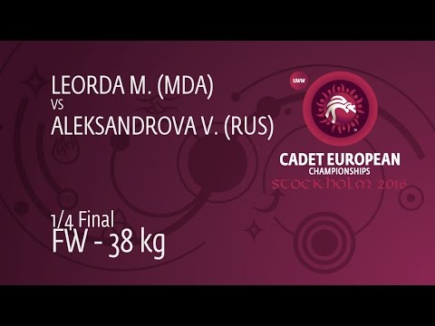1/4 FW - 38 kg: V. ALEKSANDROVA (RUS) df. M. LEORDA (MDA) by TF, 10-0