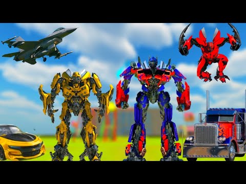Optimus Prime Multiple Transformation Jet Robot Car Game - Android Gameplay