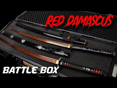 INSANE RED DAMASCUS KATANA BATTLE BOX!
