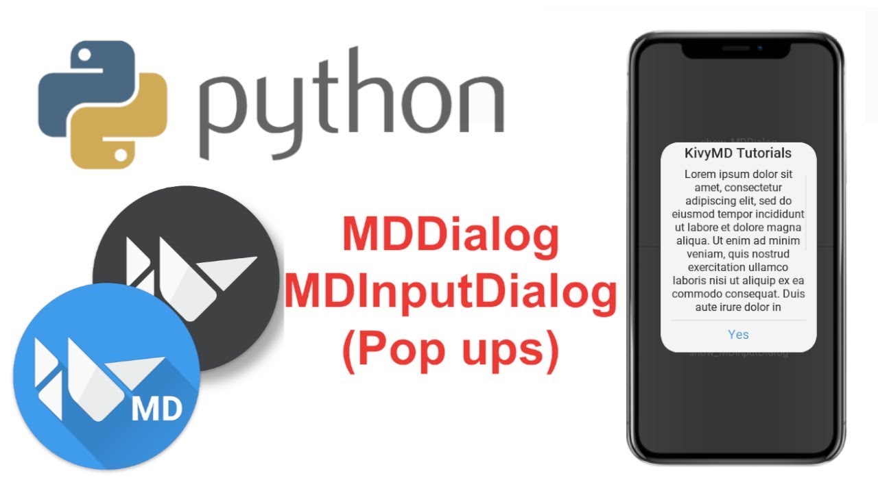 Learn to Make Beautiful Mobile Apps in Python | KivyMD Tutorial - MDDialog (Pop Ups)