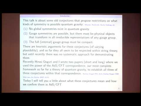 Symmetries in Quantum Fields Theories and Quantum Gravity ▸ KITP Colloquium by Daniel Harlow