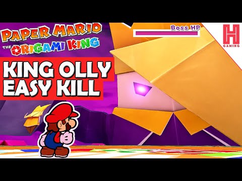 How To Beat King Olly Boss Fight 3 - EASY KILL - Paper Mario: The Origami King