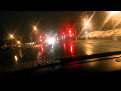 Körning under lätt snöfall