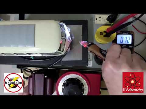 Using a Southwire 40150N Non-Contact Voltage Tester to find an RV Hot-Skin voltage