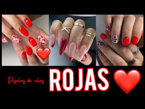 DISEÑOS DE UÑAS ROJAS❤️ #recopilaciondeuñas #uñasdecoradas #tendenciaenuñas #desingnails #uñas2023