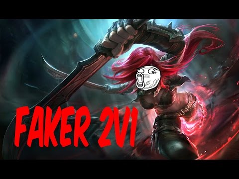 SKT T1 Faker as Katarina 2v1 - League of Legends