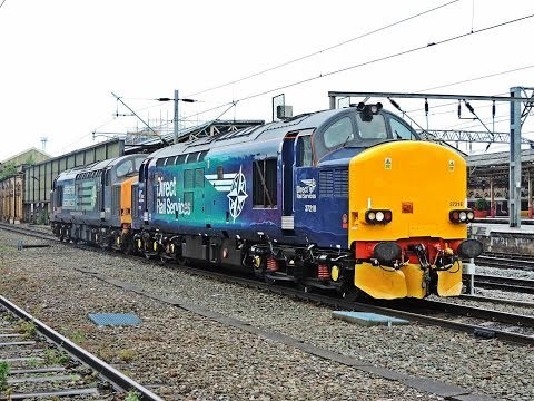 *MEGA THRASH* DRS 37218 & 37601 on 0K01 Derby RTC to Gresty Bridge at Crewe 7/6/2014