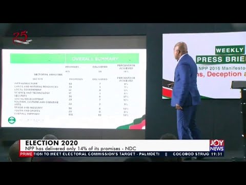 Okudozeto Ablakwa: NPP has delivered only 14% of its promises - Joy News Prime (15-6-20)