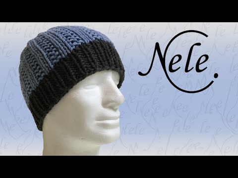 Mütze stricken für Anfänger, Strickmütze im gerippten Fantasiemuster, DIY Anleitung by NeleC.