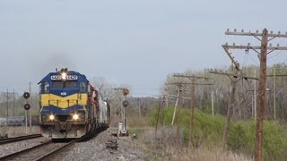 preview picture of video 'BNSF and CP action at Birmingham, MO'