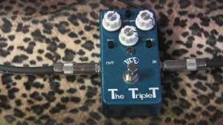 Video thumbnail for VFE Effects TRIPLET Distortion Overdrive with Compressor & Octave Up pedal demo by gearmanndude