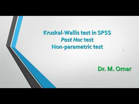 Non parametric Kruskal Wallis test + POST HOC TEST in SPSS TUTORIAL