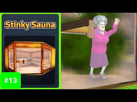 #13 Scary Teacher 3D Level 13, Stinky Sauna (Bad Smell Prank)