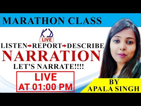Narration  | वर्णन || Marathon Class || 7 घंटे का महासंग्राम || Live 1 PM to 8 PM | BY APALA MAM
